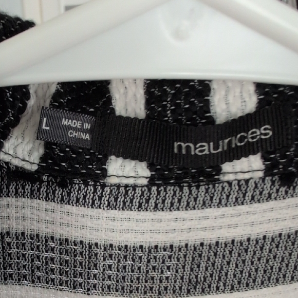 Maurices Black and White Striped Knit Jacket - Picture 3 of 9